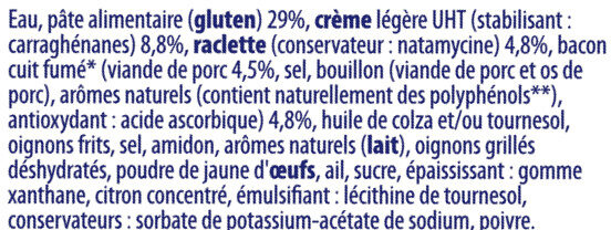 Lustucru box serpentini sauce raclette 360g - Ingrédients
