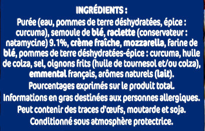 Gnocchi a poeler extra raclette 280g lustucru - Ingredienti - fr