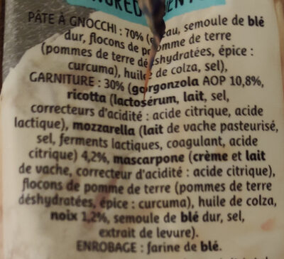 Lustucru gnocchi a poeler gorgonzola noix 280g - Ingrédients