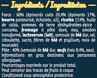 GIRASOLI RICOTTA EPINARD - Ingrediënten - fr