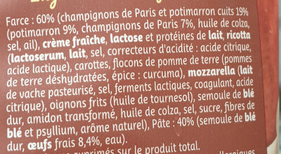 Girasoli Potimarron Champignons - Ingredients - fr