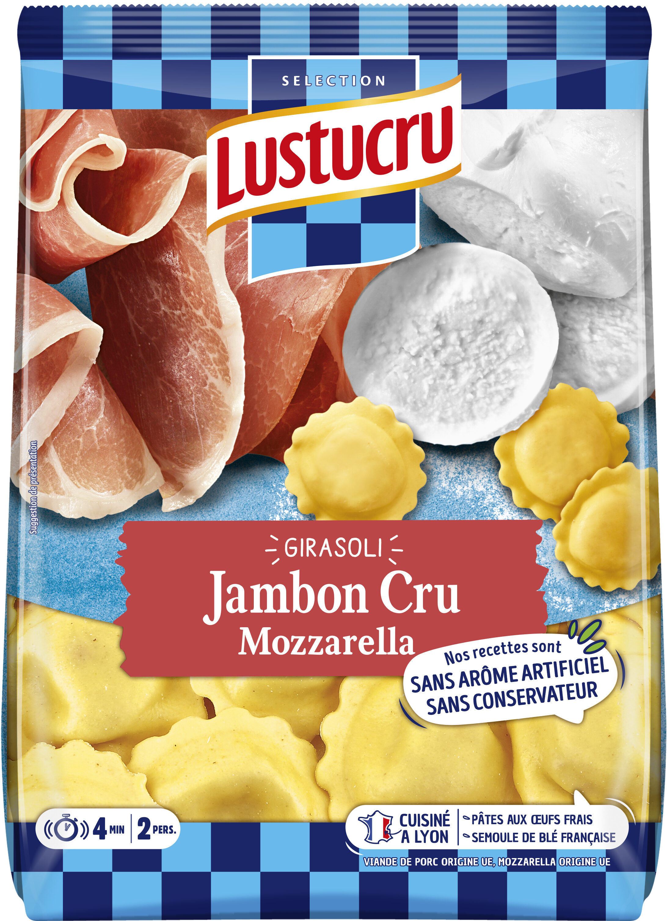 Girasoli jambon mozzarella 250g lustucru x8 - Produkt - fr