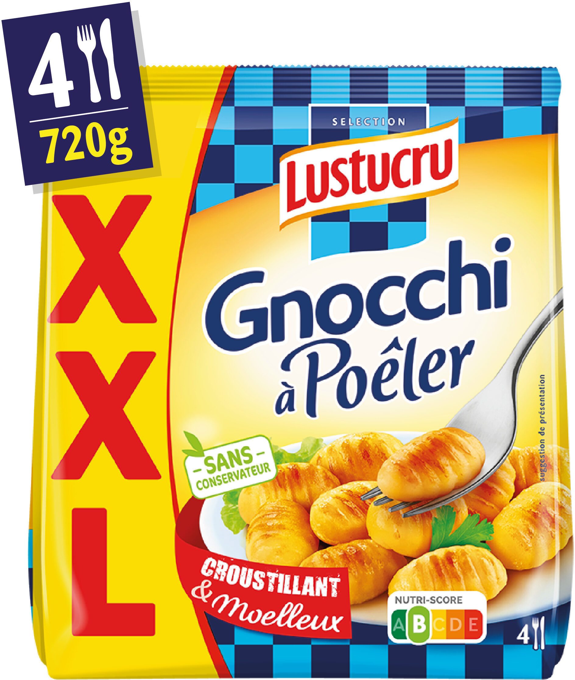 Lustucru gnocchi a poêler format xxl 720g - Produit
