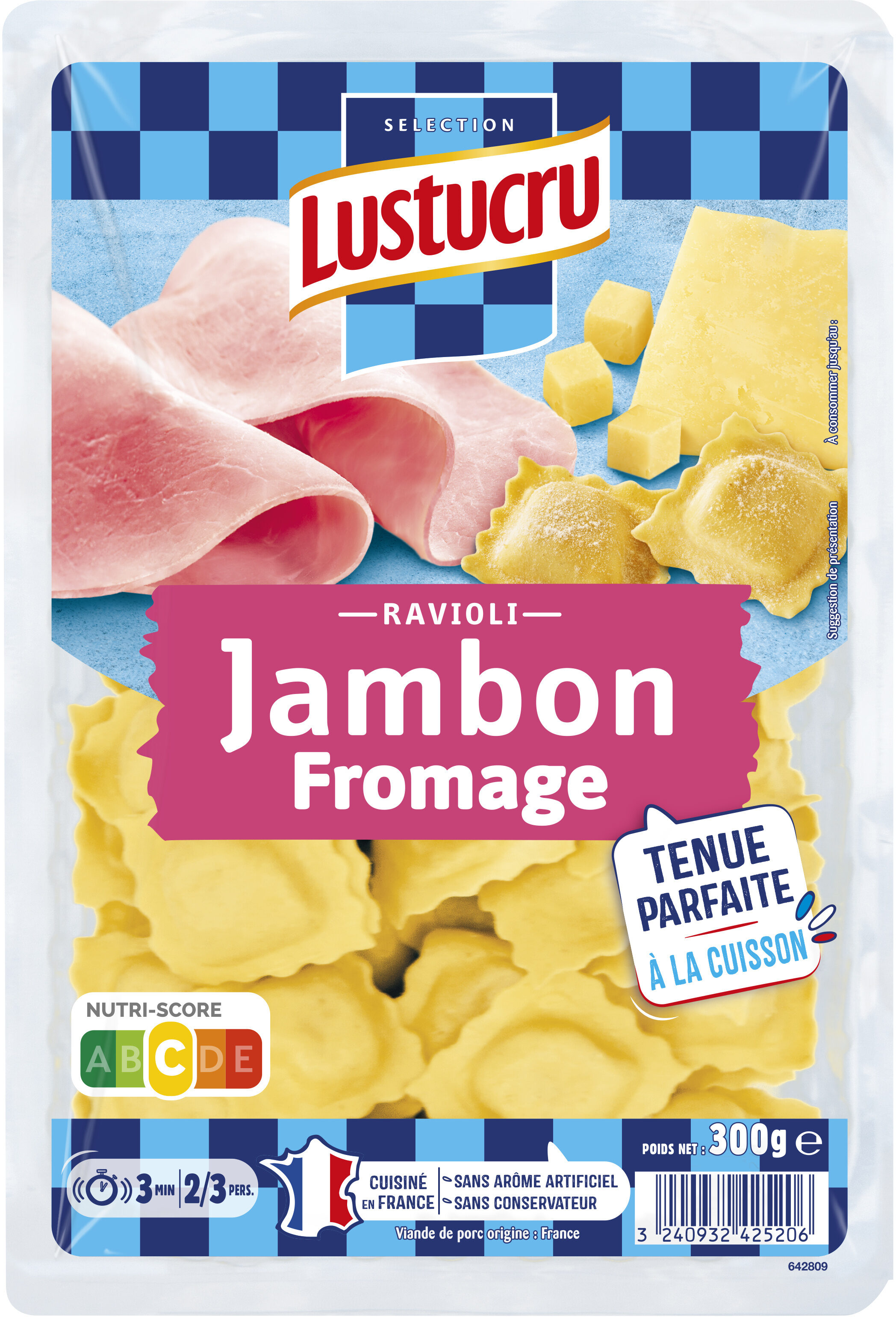 Lustucru ravioli jambon fromage 300g - Produit