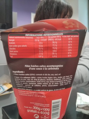 PastaBOX (Fusilli à la Carbonara aux pâtes fraîches) + 33 % Gratuit - 1
