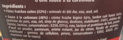 PastaBOX (Fusilli à la Carbonara aux pâtes fraîches) + 33 % Gratuit - Ingrediënten - fr
