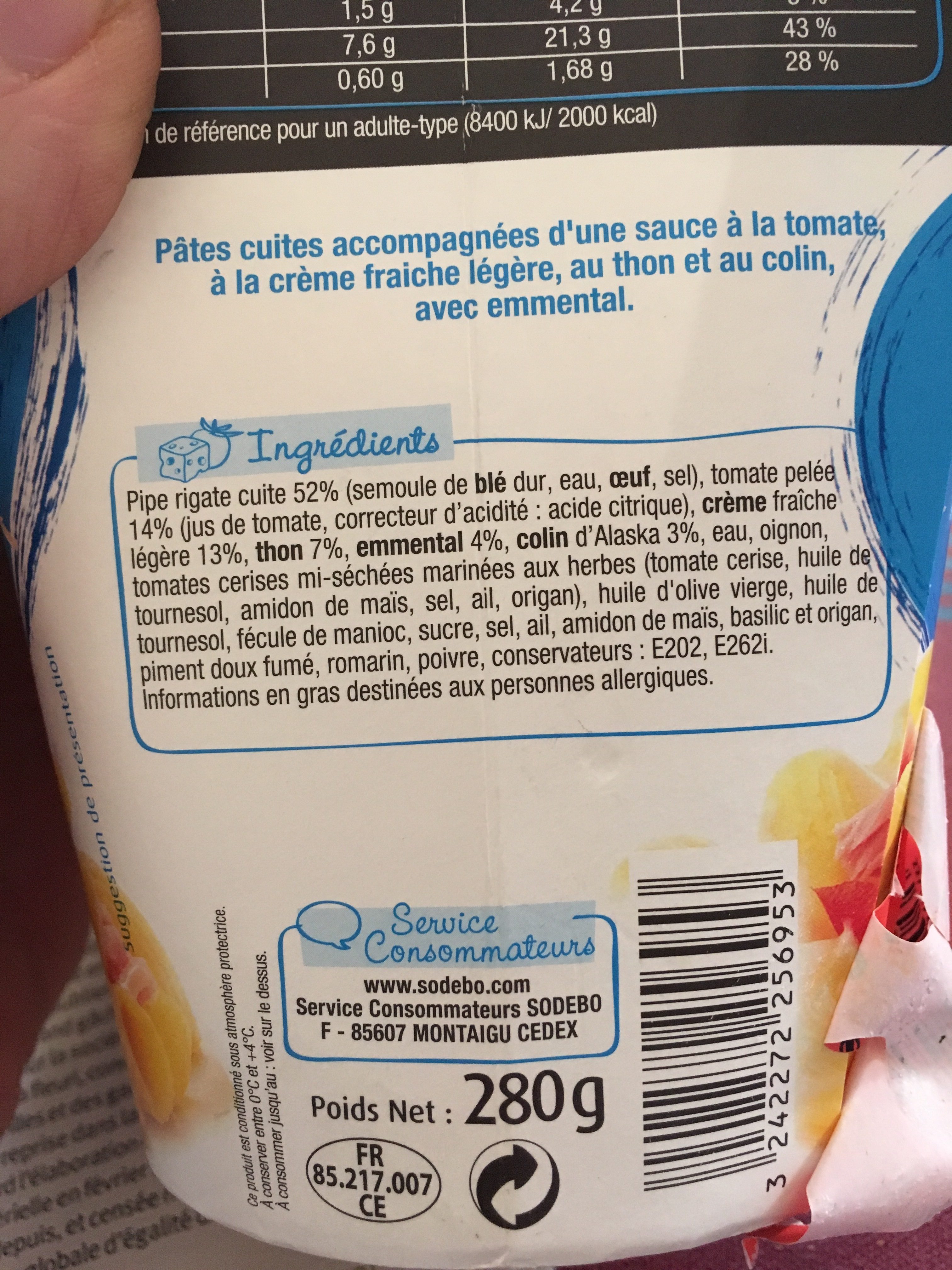 CremioBox - Thon à la crème - Ingredients - fr