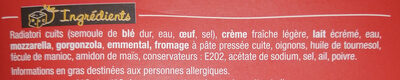 XtremBox - Radiatori 4 fromages - Ingredients - fr