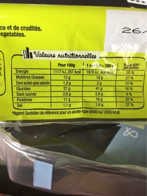 Sandwich Simple & Bon ! Baguette - Poulet aux herbes de Provence Crudités - Nutrition facts - fr