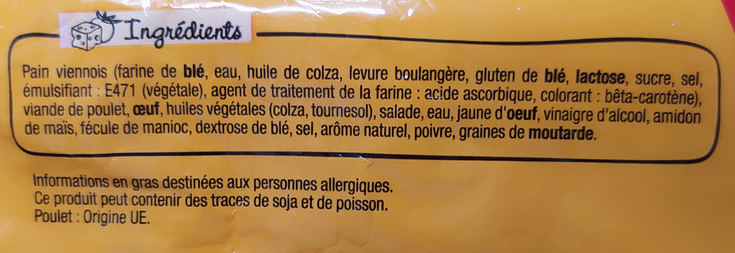 Poulet rôti oeuf - المكونات - fr