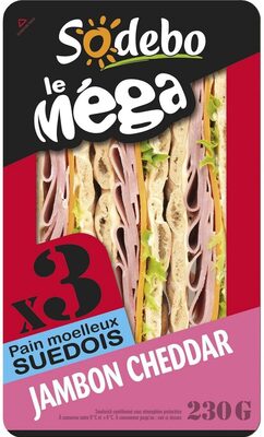 Sandwich le méga jambon cheddar x3 - Product - fr