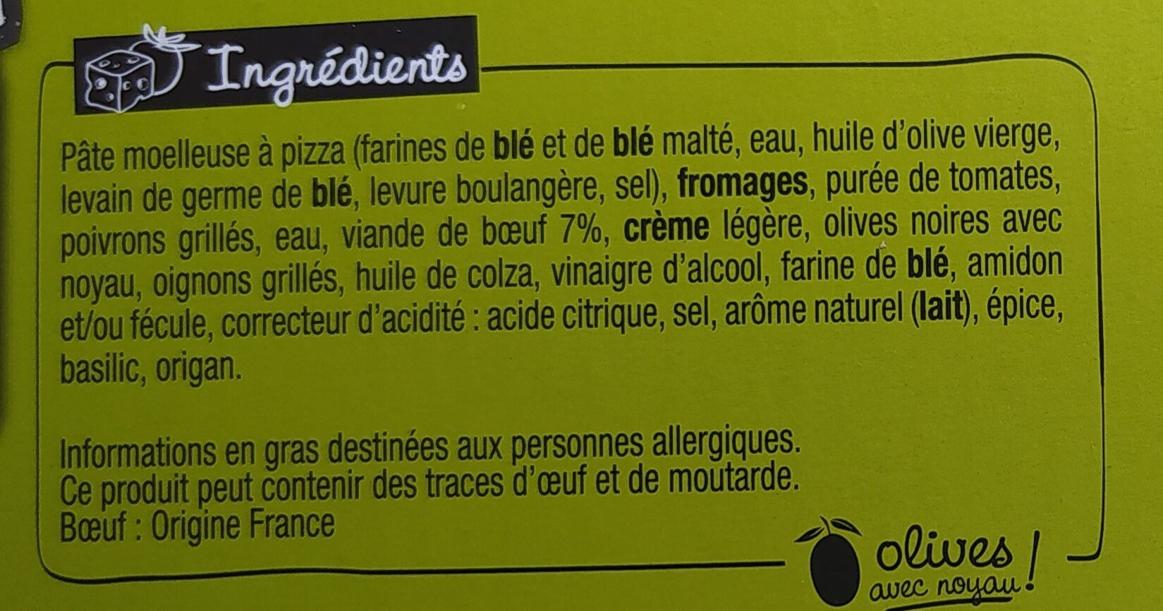 Pizza Crust Buffalo - Ingrédients