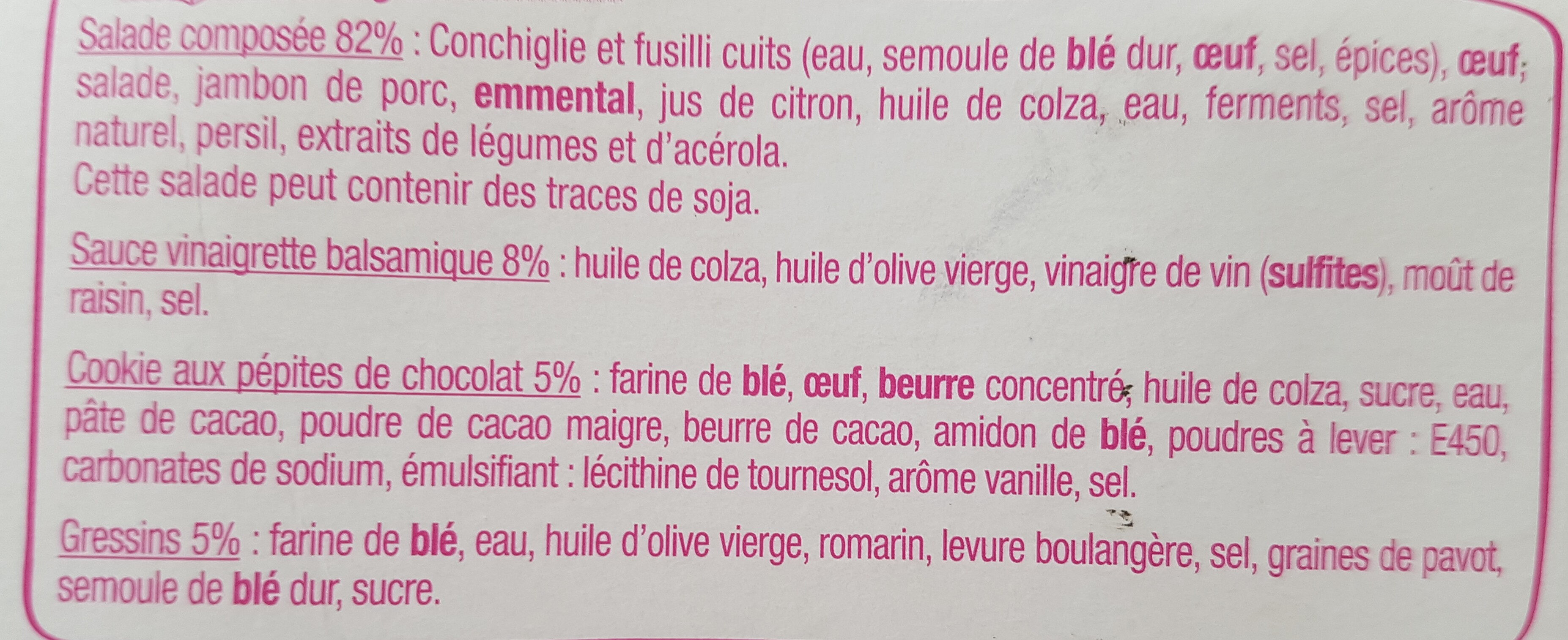 Salade & Compagnie - Montmartre - Zutaten - fr