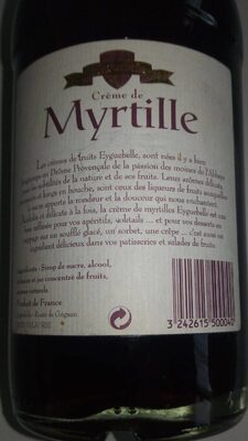 Creme Myrtille 70CL - Nutrition facts - fr