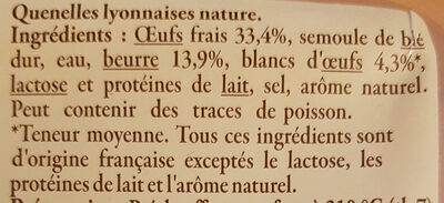 Quenelles lyonnaises nature - Ingredients - fr