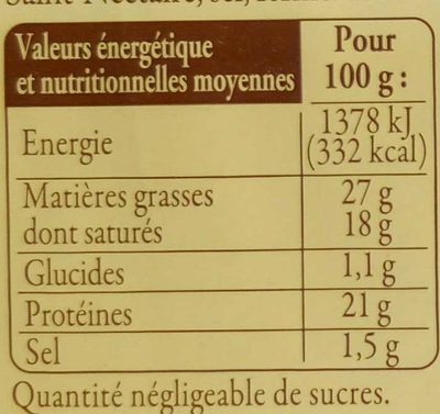 Petit Saint-Nectaire Laitier AOP - Nutrition facts - fr