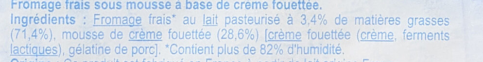 Mousse de crème fouettée - Ingrediënten - fr