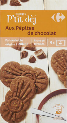 Biscuits P'tit dèj Aux pépites de chocolat - Producto - fr