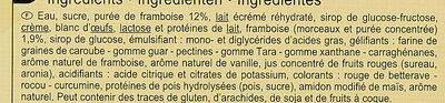 Le Vacherin - Vanille Framboise - Ingredientes - fr