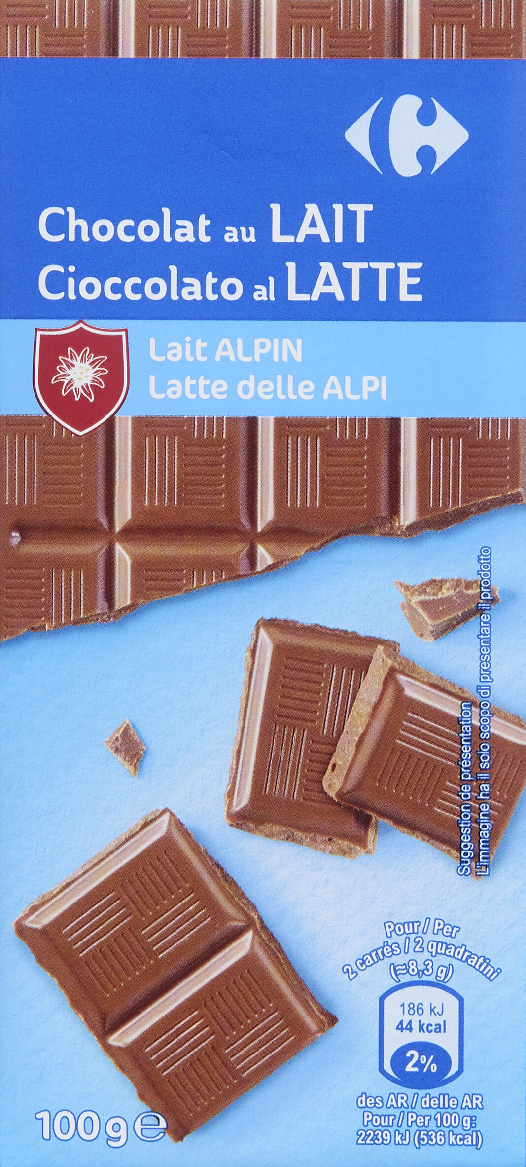 Chocolat Au Lait Du Pays Alpin - Produit