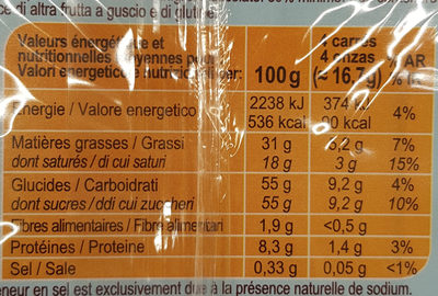 Chocolat Au Lait Du Pays Alpin - Tableau nutritionnel