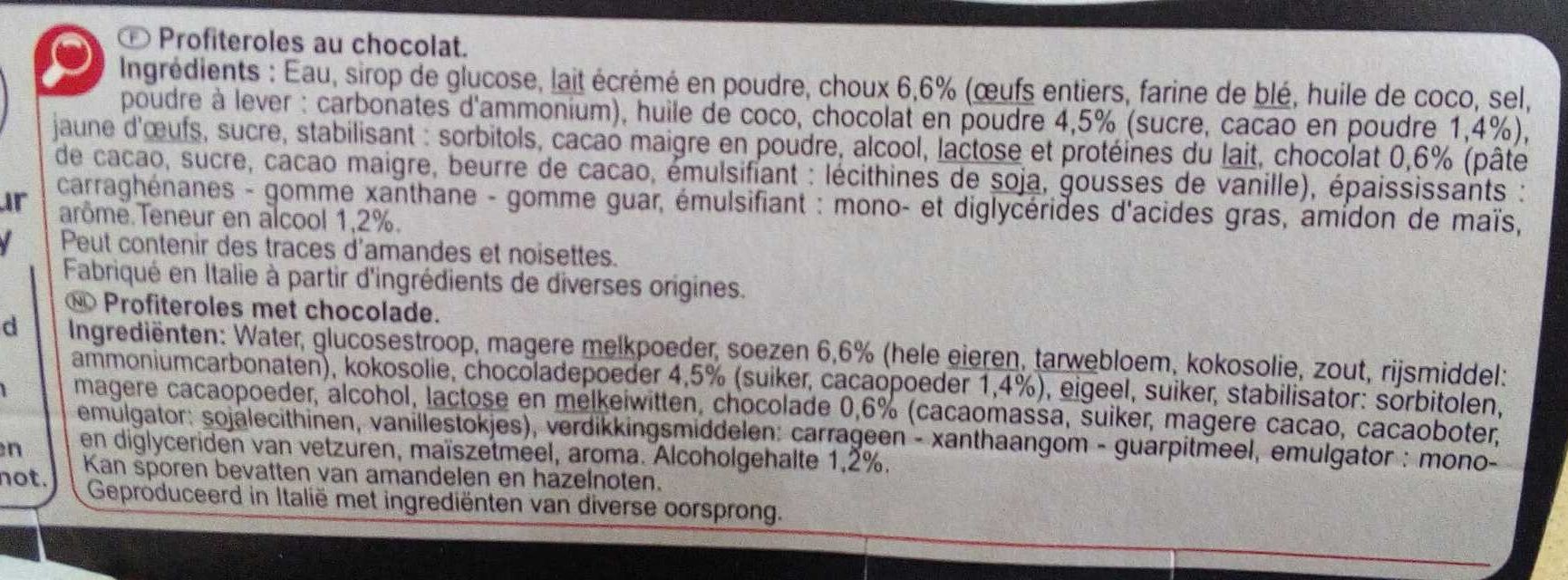 Profiteroles au chocolat - Składniki - fr