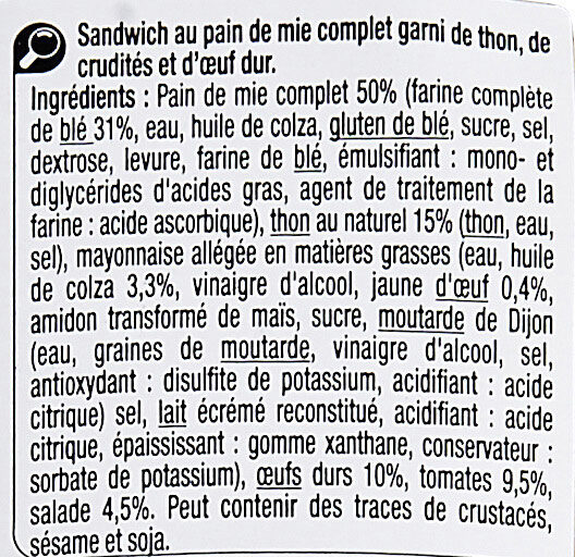 Maxi Thon Crudités Œuf - Ingrediënten - fr