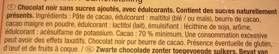 Chocolat noir - المكونات - fr