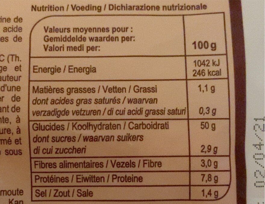 Mini baguettes - Valori nutrizionali - fr