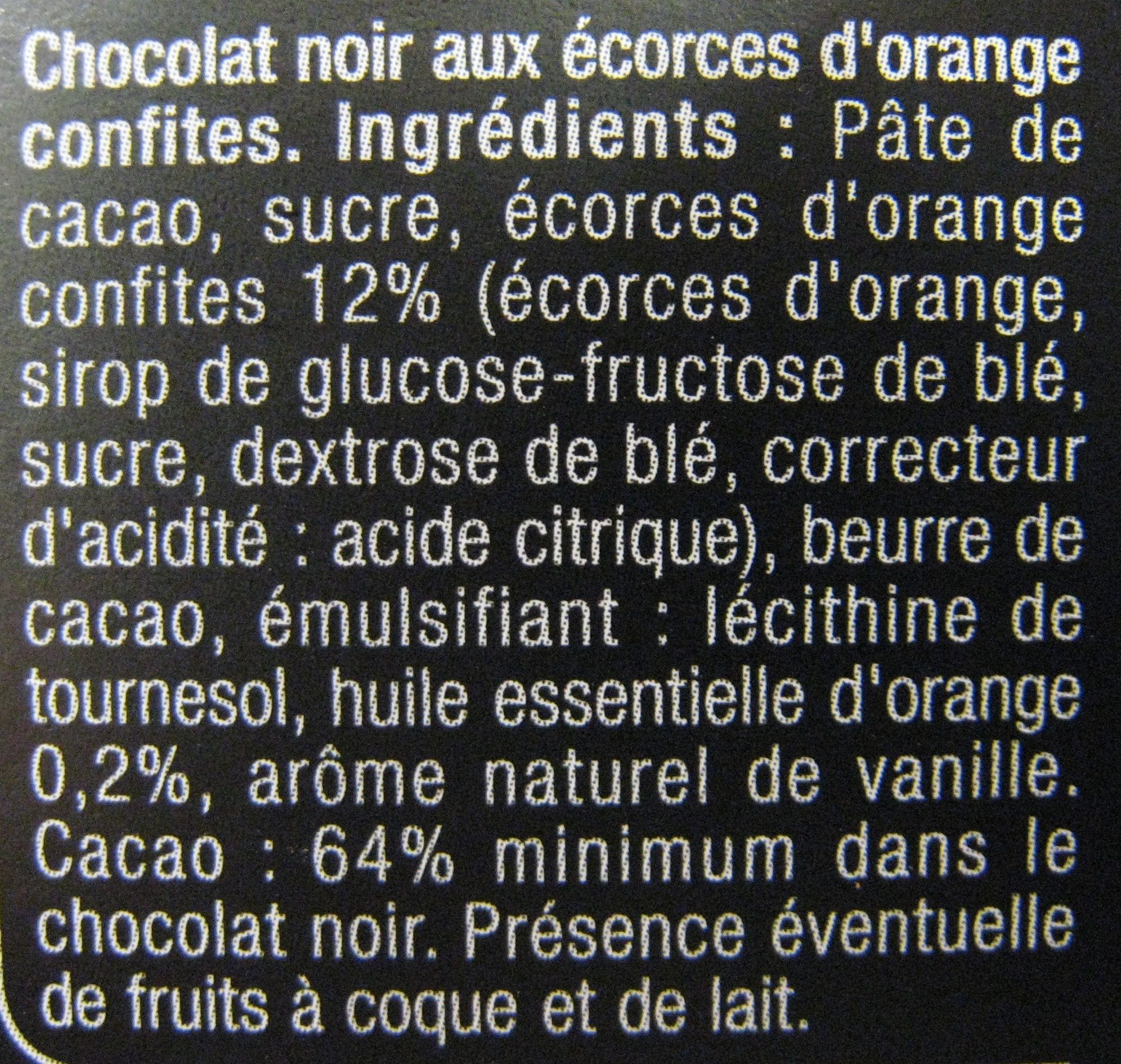 Écorces d'orange confites noir - Ingredients - fr