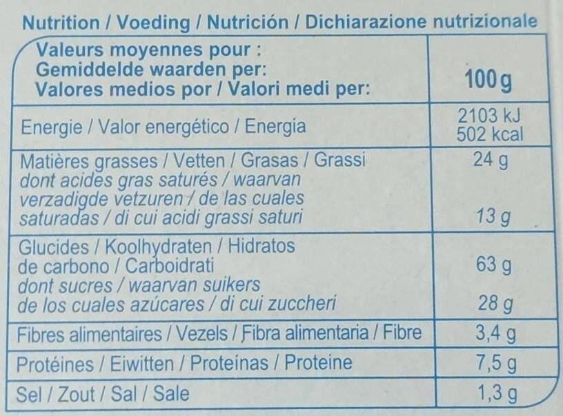 ChocoGrani - Informació nutricional - fr