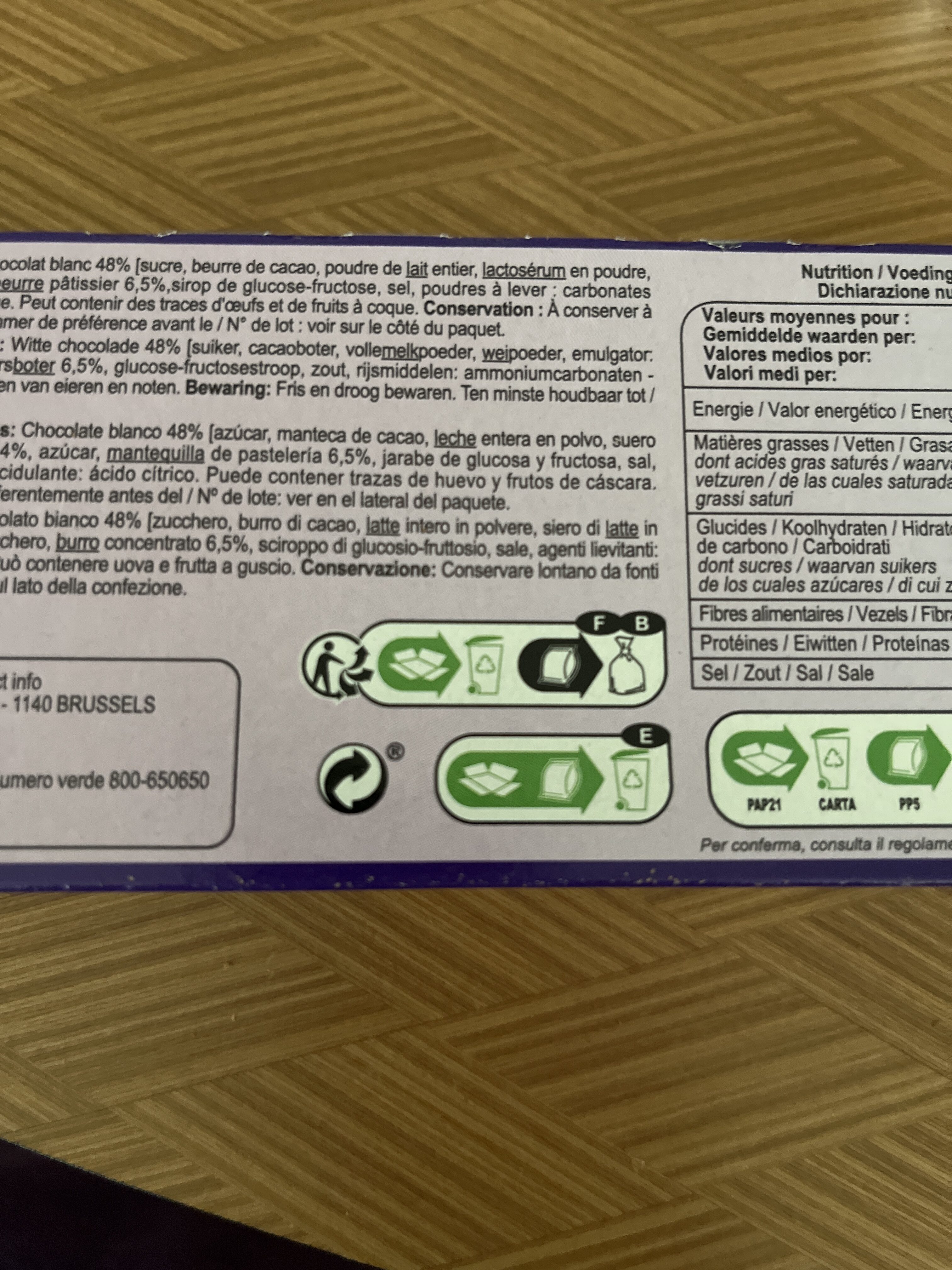 LE PETIT BEURRE TABLETTE Chocolat blanc - Istruzioni per il riciclaggio e/o informazioni sull'imballaggio - fr