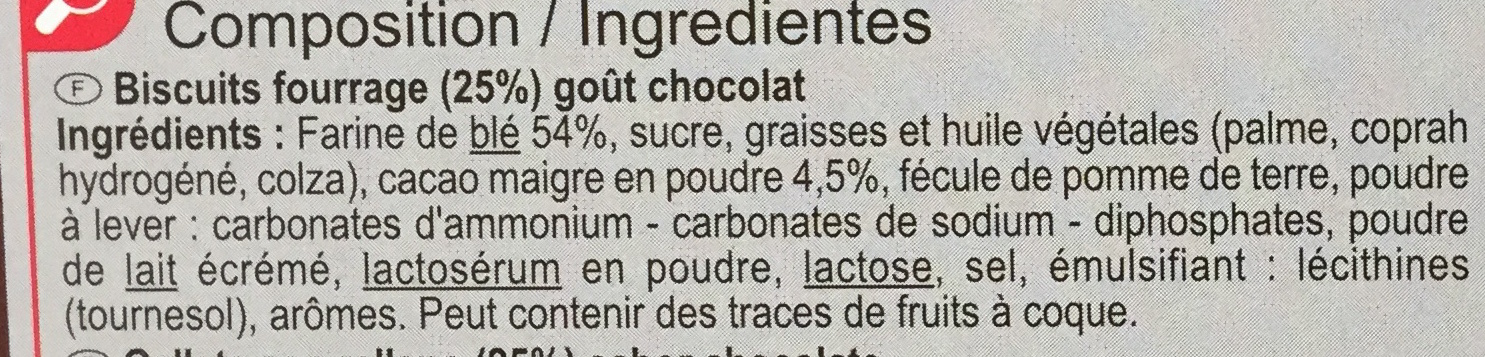 Croquants goût chocolat Stylesse - Ingredients - fr