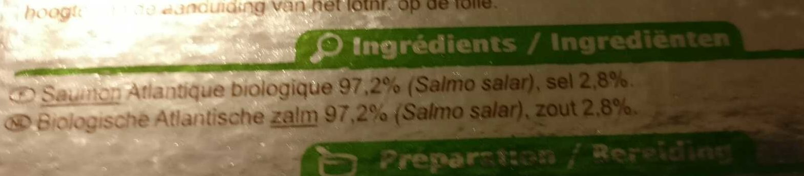 Saumon fumé bio - Ingredients - fr