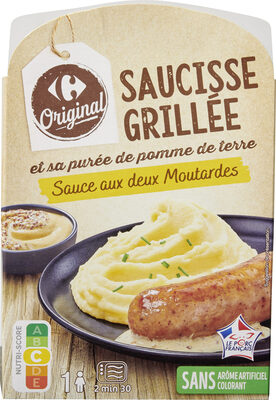 Saucisse Grillée et sa purée de pomme de terre Sauce aux deux Moutardes - Product - fr
