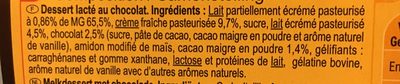 Liégeois Chocolat - Ingrédients
