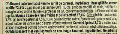 Liégeois Saveur vanille sur lit de caramel - Ingrédients