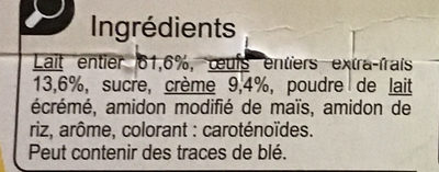 CREME aux œufs Saveur vanille - Ingredientes - fr