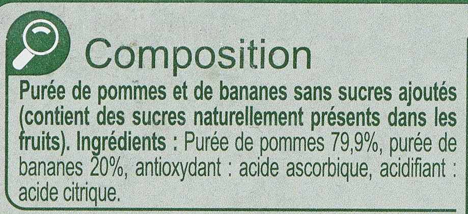 Compote de Pomme🍎 Banane🍌 - Ingredients - fr