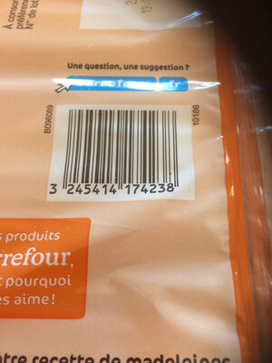 Madeleines longues Moelleuses - Nutrition facts - fr