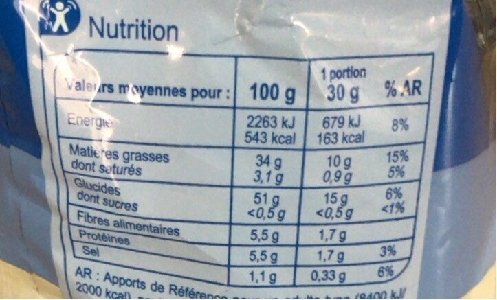 Crousti nature - Nutrition facts - fr