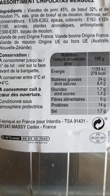 Assortiment spécial barbecue - Nutrition facts - fr