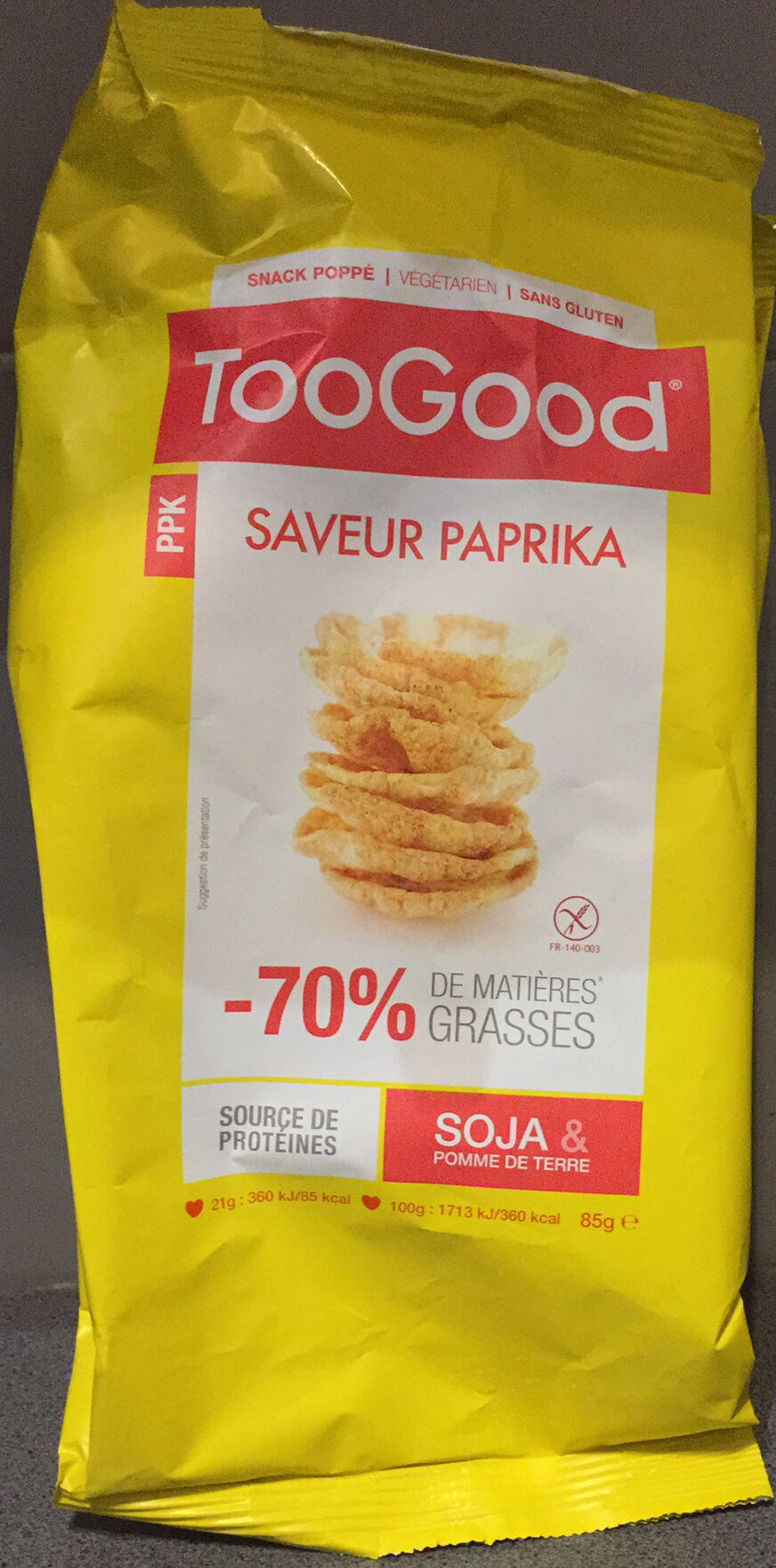 Snack poppé saveur paprika - Produit