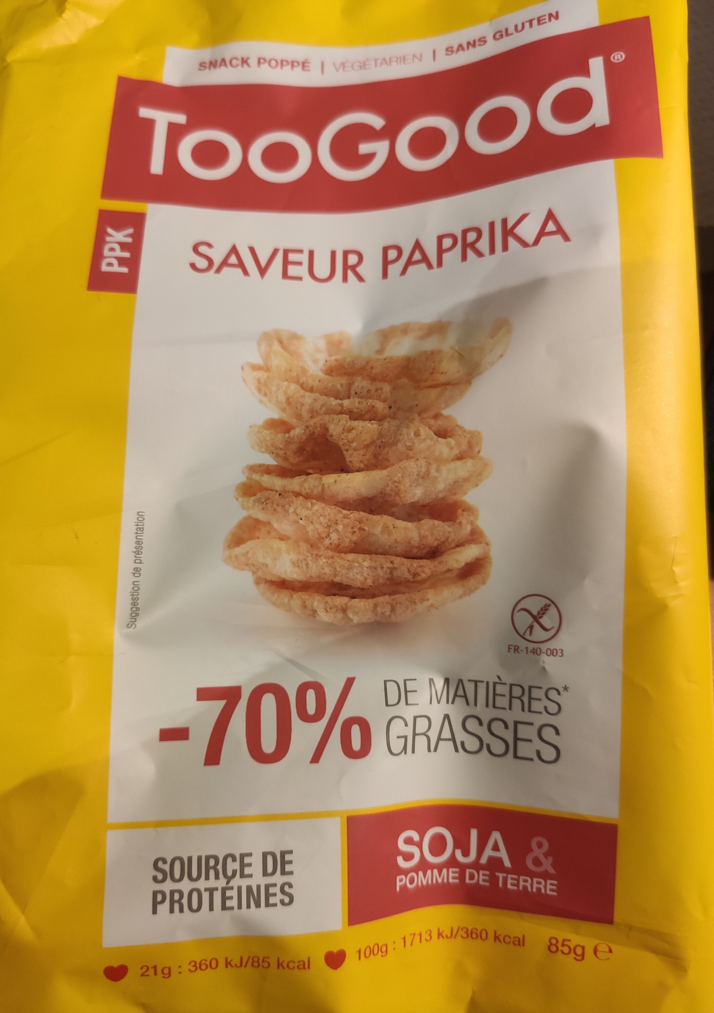 Snack poppé saveur paprika - Instruction de recyclage et/ou informations d'emballage