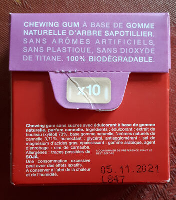 Chewing Gum Canelle - Ingredienser - fr