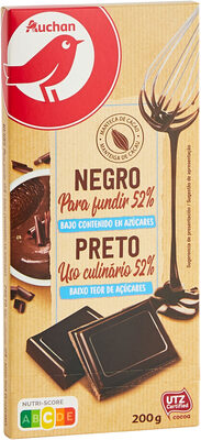 Auchan chocolat noir dessert faible en sucre 200g - Producte - fr