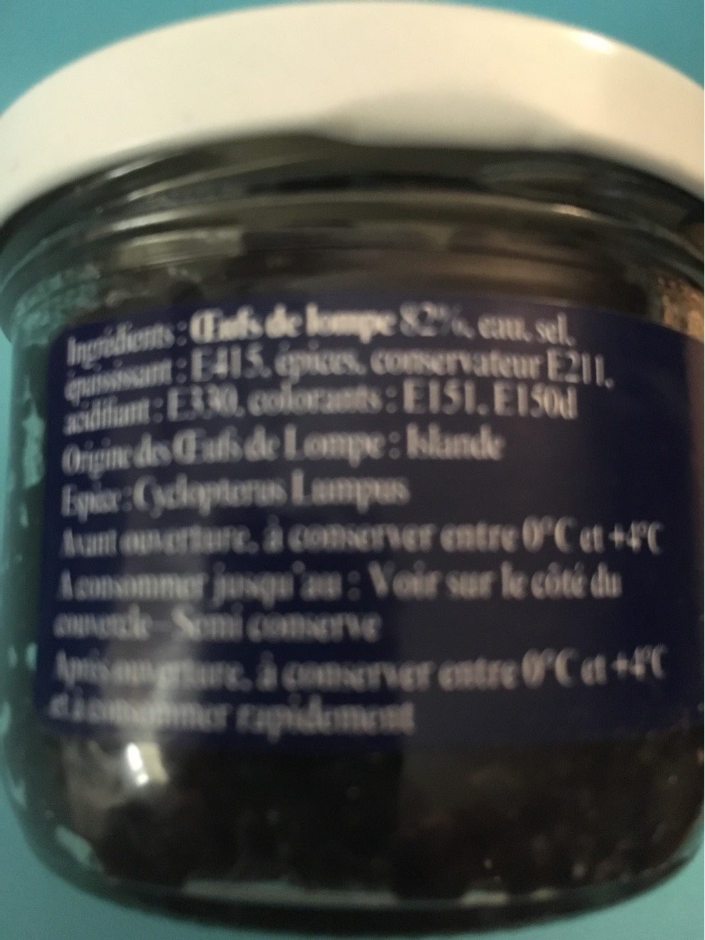 Oeufs De Lompe Noirs - Tableau nutritionnel