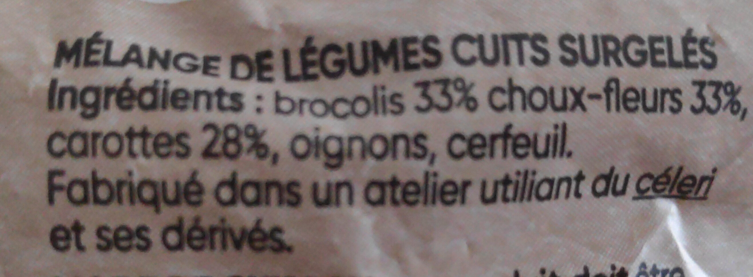 Brocolis, Choux-fleurs & Carottes - Ingrédients