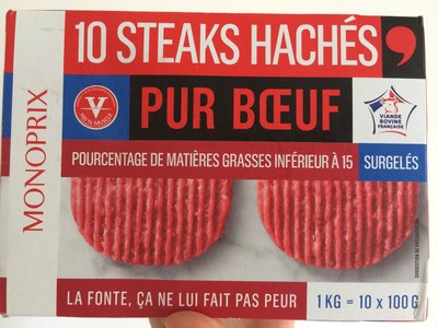 10 Steaks Hachés Pur Bœuf Surgelés - 1