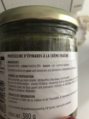 Mousseline d'épinards à la crème fraîche - Product - fr